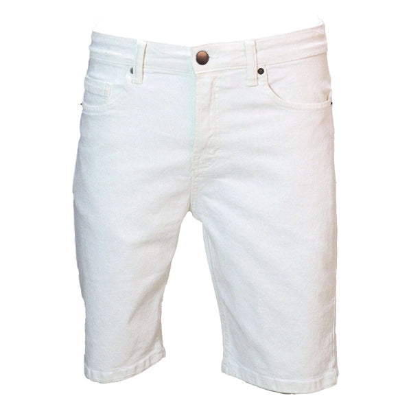 White Basic 5 Pocket Denim Shorts White Nawao.com