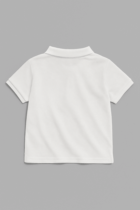 White  Basic Polo Shirt Nawao.com