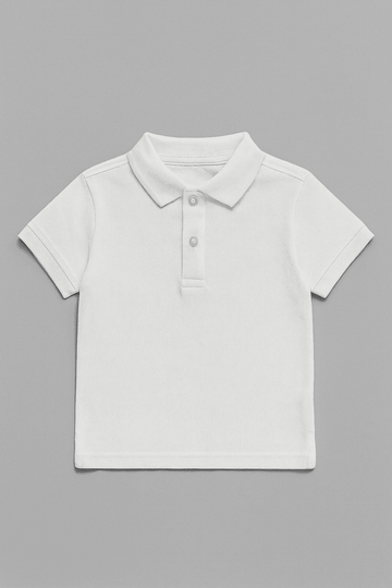 White  Basic Polo Shirt Nawao.com