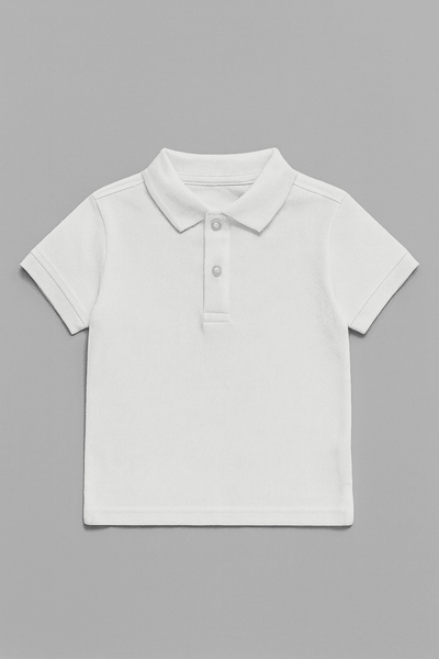 White  Basic Polo Shirt Nawao.com