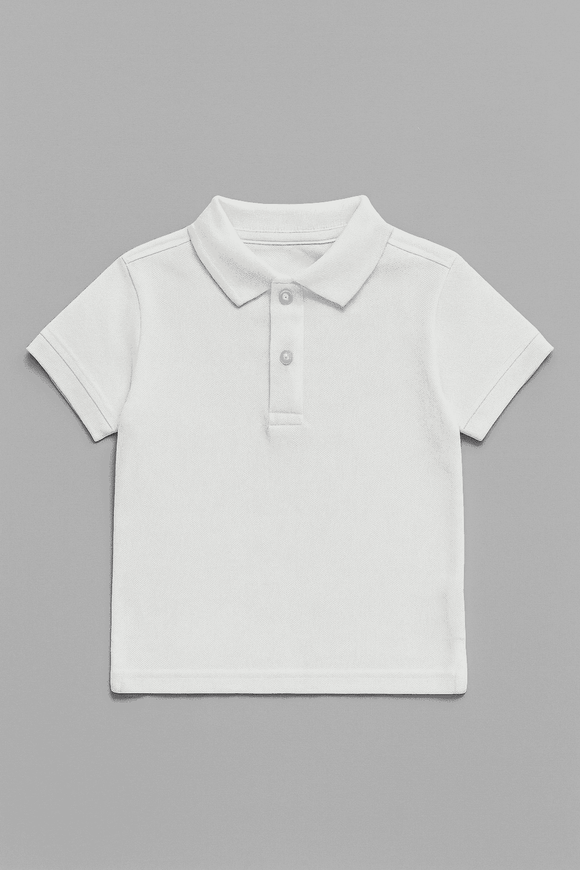 White  Basic Polo Shirt Nawao.com