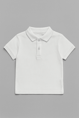 White  Basic Polo Shirt Nawao.com