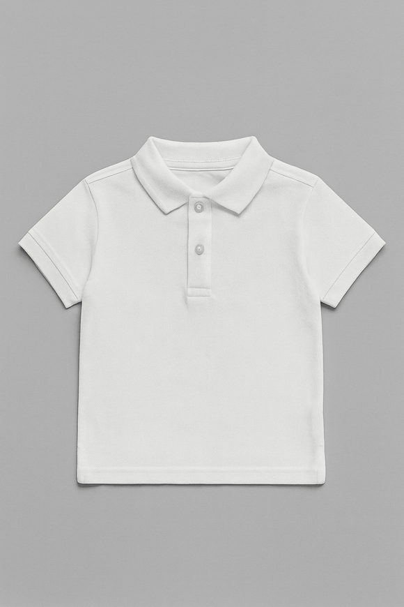 White  Basic Polo Shirt Nawao.com