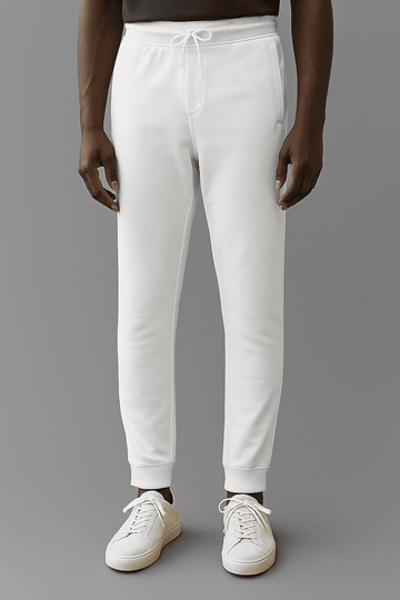 White Basic Track Pant Nawao.com