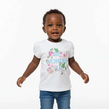 White Be Wonderful Embroidered Tee Nawao.com