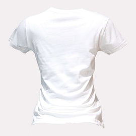 White Beauty Foil Printed T Shirt Nawao.com