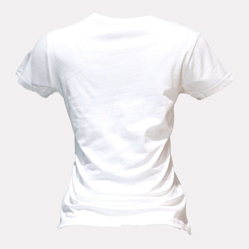 White Beauty Foil Printed T Shirt Nawao.com
