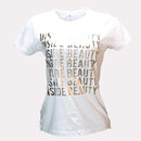 White Beauty Foil Printed T Shirt Nawao.com