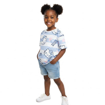 White Blue Hello Kitty Boy T Shirts Assorted Nawao.com