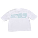 White Blue L S Denim Applique T Shirts White Nawao.com