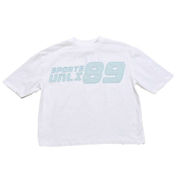 White Blue L S Denim Applique T Shirts White Nawao.com