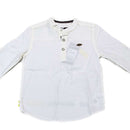 White Bobby Mandarin Collar Tshirt Nawao.com
