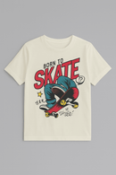 White Born To Skate S S Graphic Tee Nawao.com