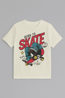 White Born To Skate S S Graphic Tee Nawao.com