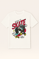 White Born To Skate S S Graphic Tee Nawao.com