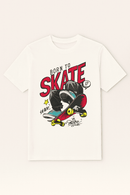 White Born To Skate S S Graphic Tee Nawao.com
