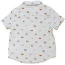 White Bow Tie Aop Short Sleeve Shirt Nawao.com