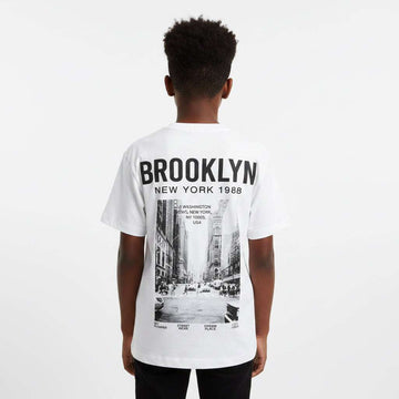 White Brooklyn New Yerk 1988 Over Size T Shirt White Nawao.com
