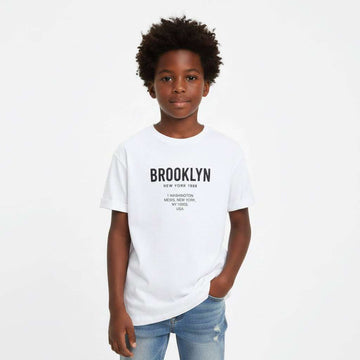 White Brooklyn New Yerk 1988 Over Size T Shirt White Nawao.com