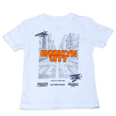 White Brooklyn Print Short Tee And Long Pyjama Set White Nawao.com