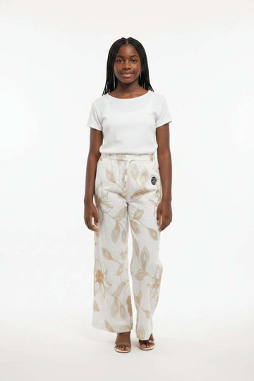 White Brown Embroidered Trouser Assorted 15 16 Years Nawao.com