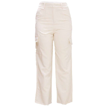 White Button Down Wide Leg Cargo Nawao.com