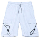 White Cargo Active Shorts White Nawao.com