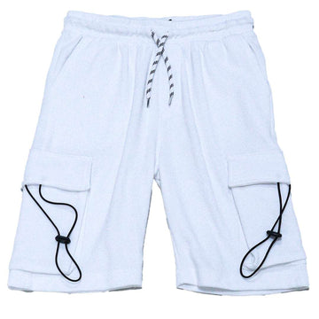 White Cargo Active Shorts White Nawao.com
