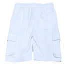 White Cargo Active Shorts White Nawao.com