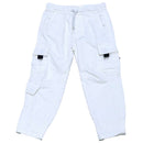 White Cargo Pocket Knitted Dneim Jogger Nawao.com
