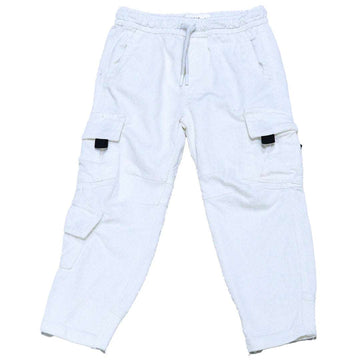 White Cargo Pocket Knitted Dneim Jogger Nawao.com