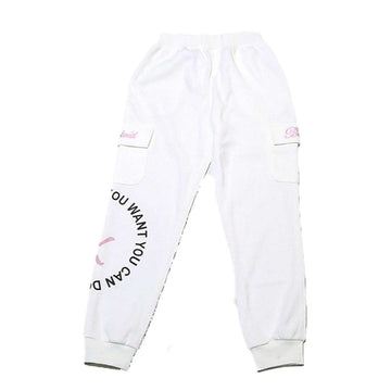 White Cargo Pocket Pants Nawao.com
