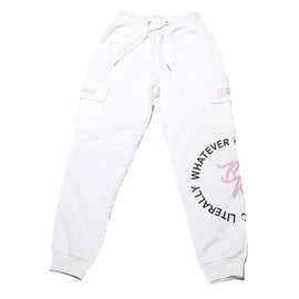 White Cargo Pocket Pants Nawao.com