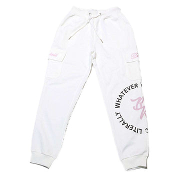 White Cargo Pocket Pants Nawao.com