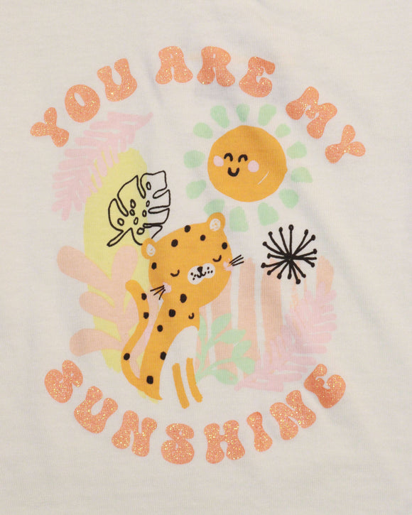 White Cat Placement Print T Shirt Nawao.com