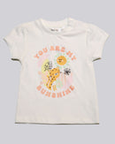 White Cat Placement Print T Shirt Nawao.com