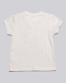 White Cat Placement Print T Shirt Nawao.com