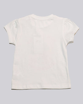 White Cat Placement Print T Shirt Nawao.com