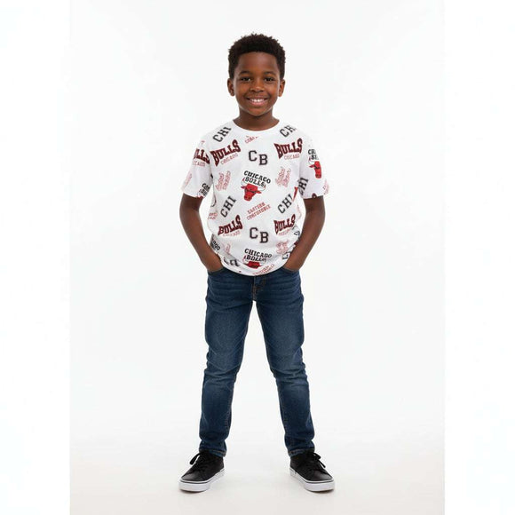White Chicago Bulls Allover Print T Shirt White Nawao.com