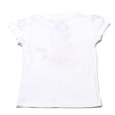 White Chiffon Embroidery T Shirt Nawao.com
