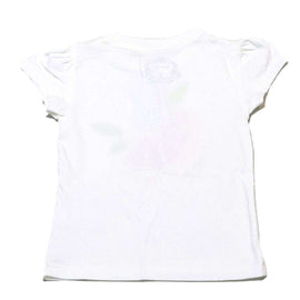 White Chiffon Embroidery T Shirt Nawao.com