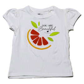 White Chiffon Embroidery T Shirt Nawao.com