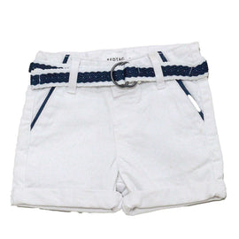 White Chino Shorts With Belt Nawao.com