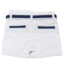 White Chino Shorts With Belt Nawao.com