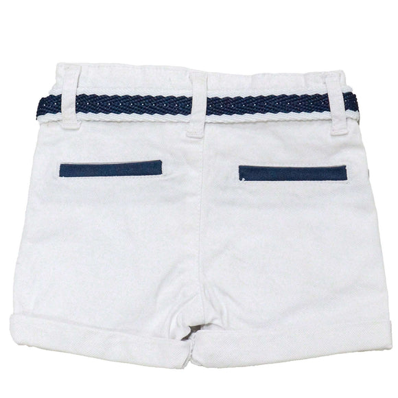 White Chino Shorts With Belt Nawao.com