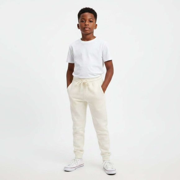 White Colored Knit Denim Jogger With Cuff White Nawao.com