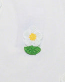 White Crochet Applique Tshirt Nawao.com