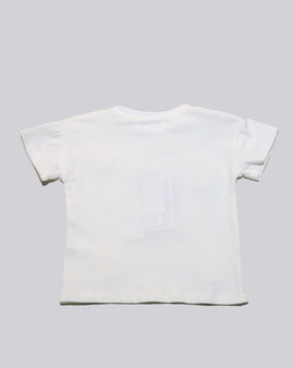 White Crochet Applique Tshirt Nawao.com