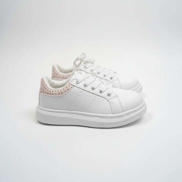 White Diamante Sneaker White Nawao.com