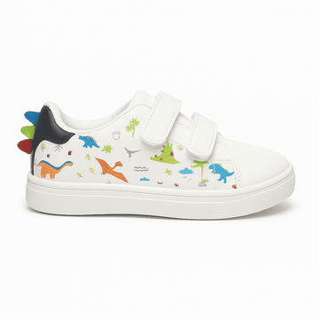 White Dinosaur Print Sneaker Nawao.com